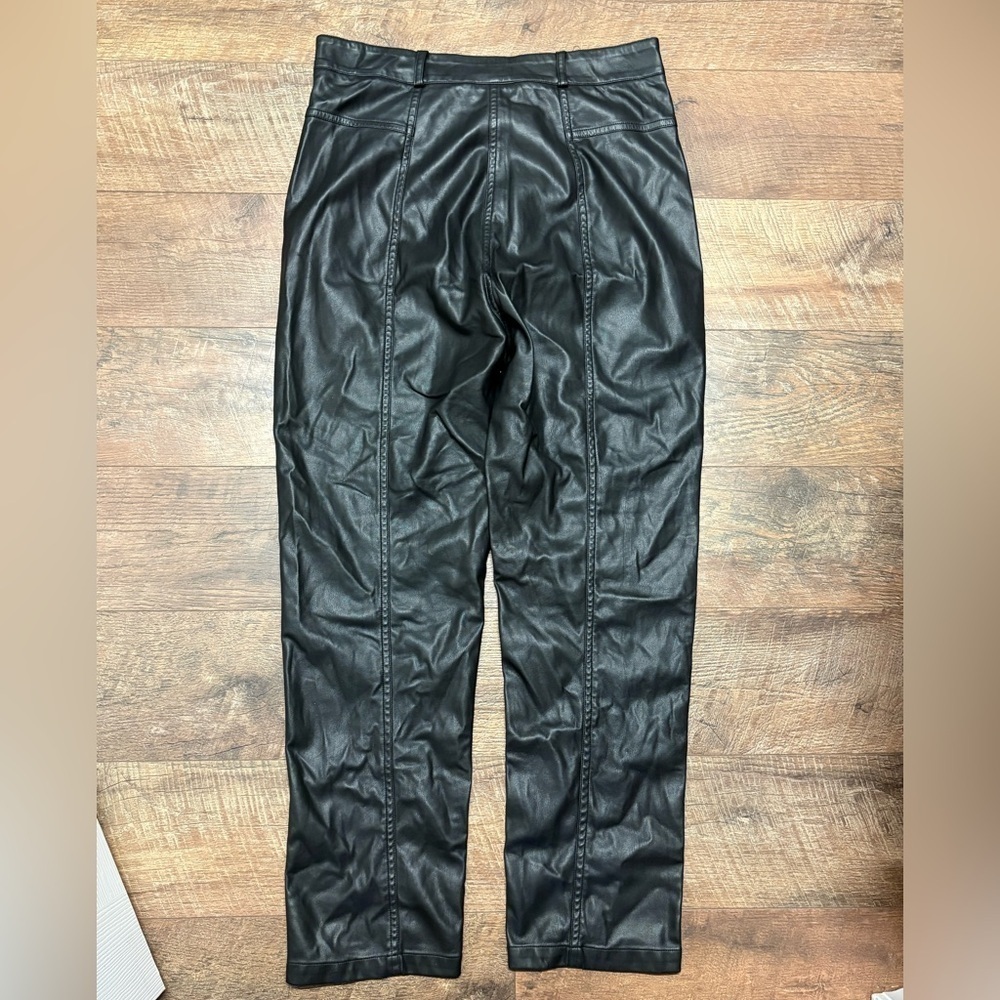 Atlein Black Vegan Leather Pants Size 12 - Picture 6 of 6